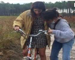 She learned to ride a bike in November 2020.
